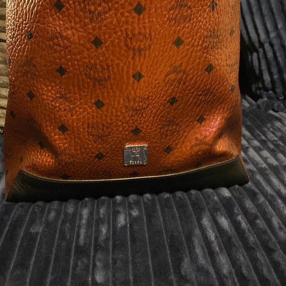 Metallic MCM tote bag